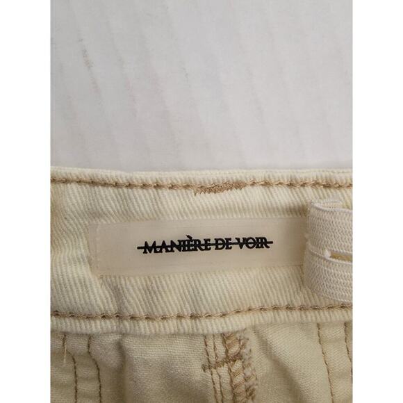 Maniere De Voir Cargo Denim Jeans Women’s 2 Tapered Snapp Of Ankle Stretwear - Picture 6 of 11